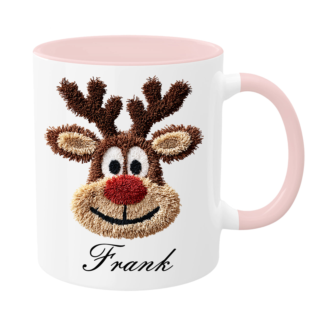 🦌 Personalisierte Rentier-Tasse – gehäkelter Look | Boy & Girl Variante | GlitzerLilly