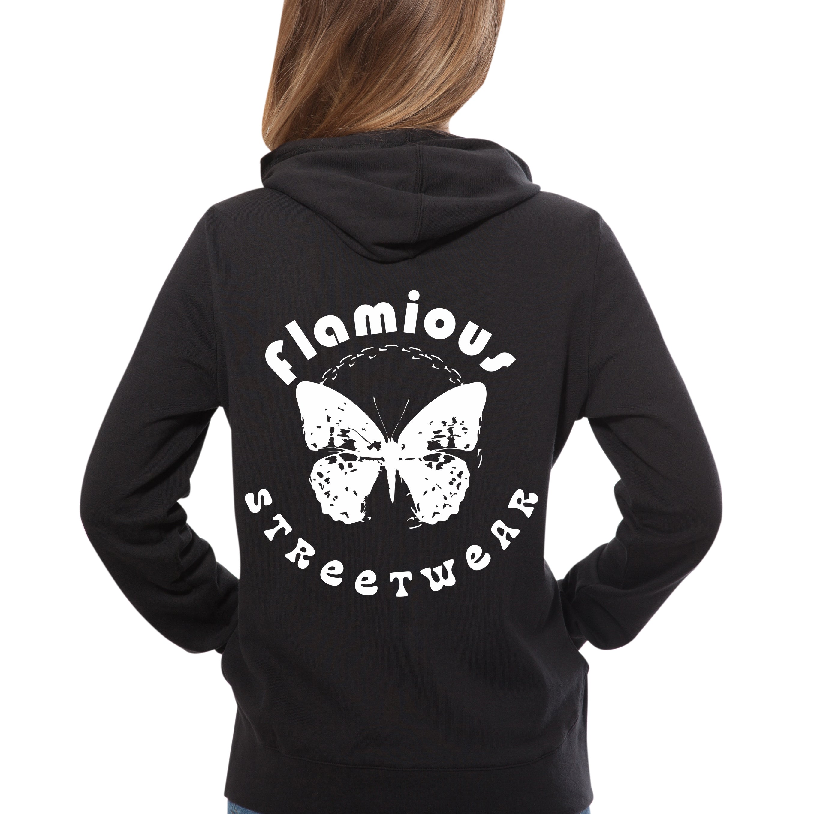 Flamious Hoodie – Butterfly Streetwear | Premium Unisex Hoodie in vielen Farben