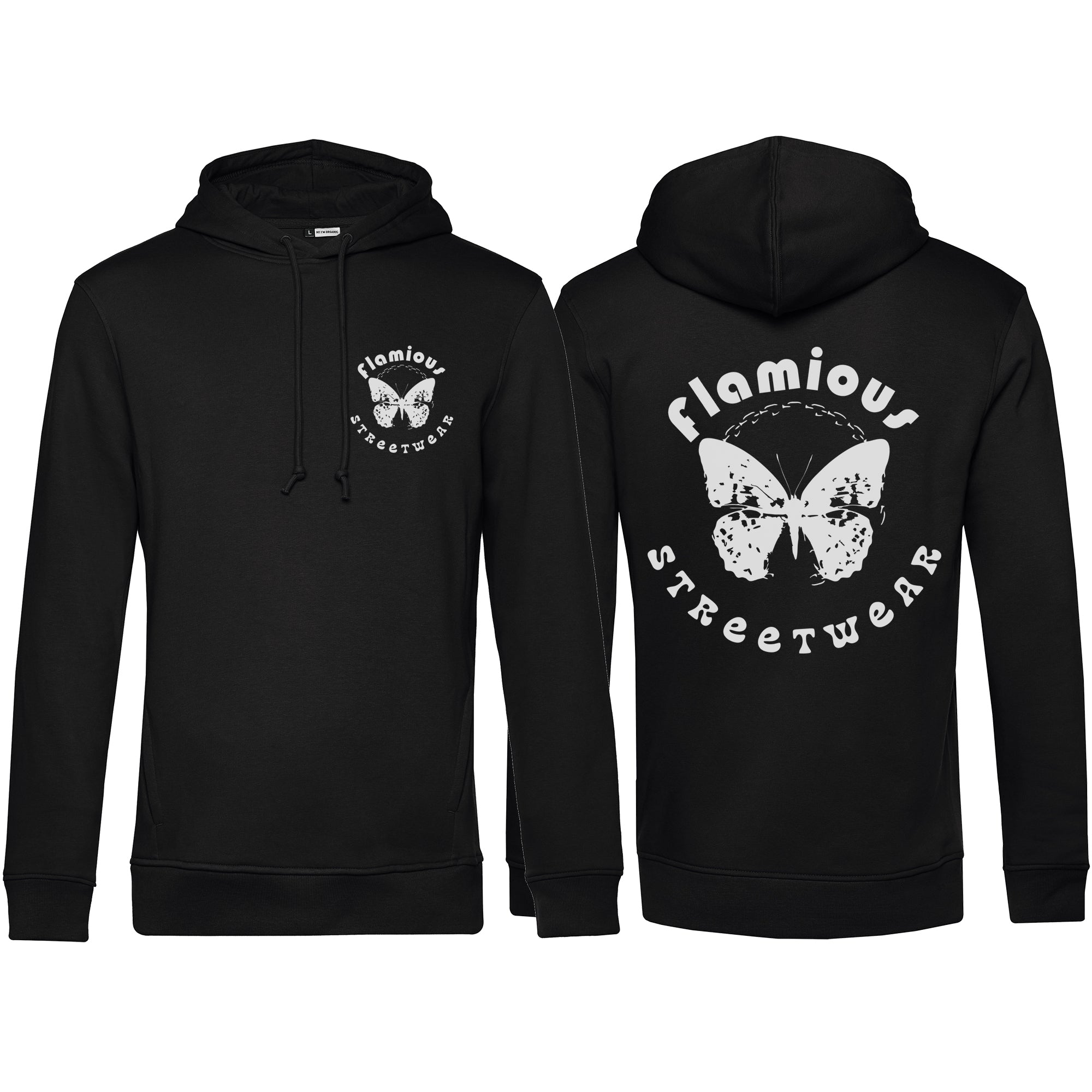 Flamious Hoodie – Butterfly Streetwear | Premium Unisex Hoodie in vielen Farben
