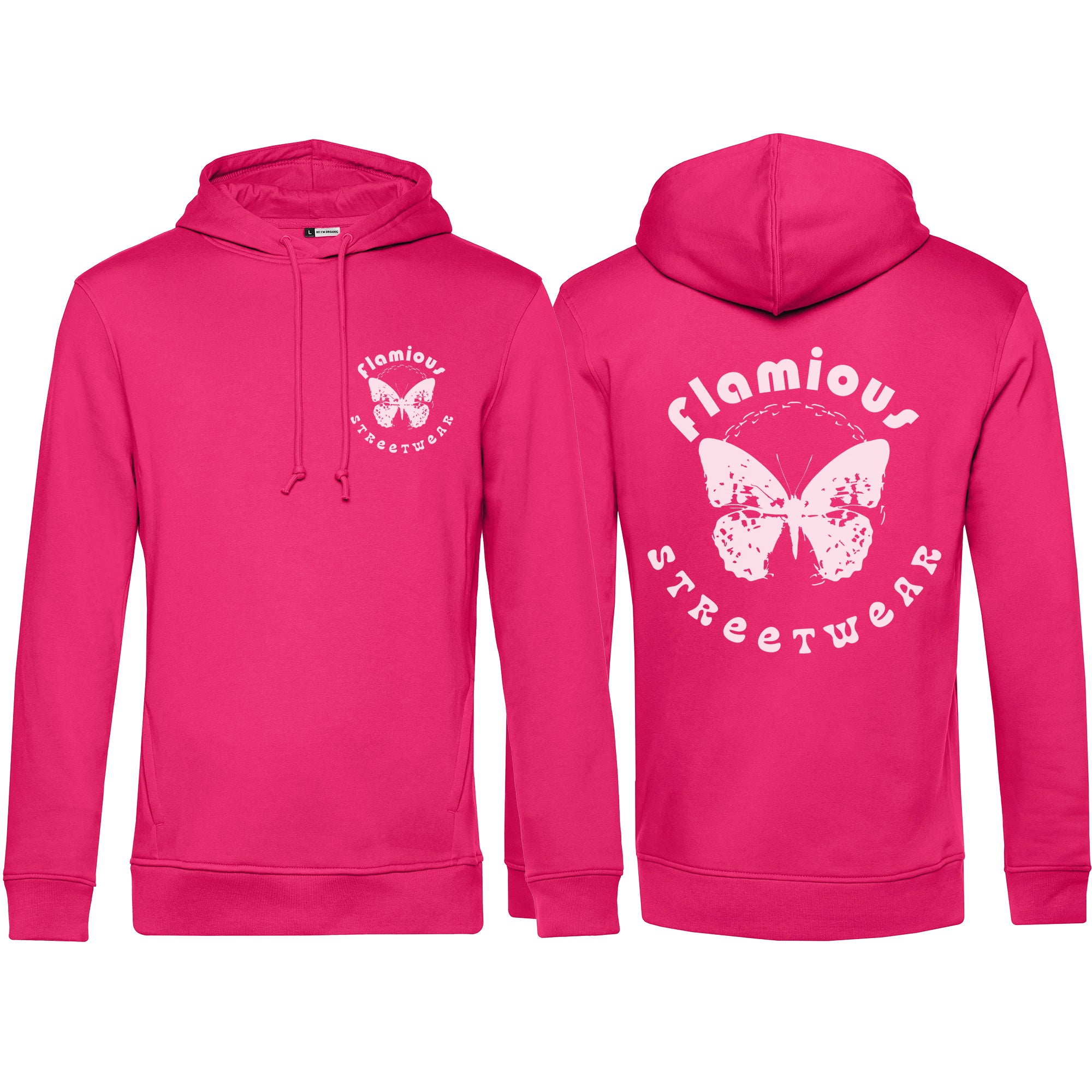 Flamious Hoodie – Butterfly Streetwear | Premium Unisex Hoodie in vielen Farben