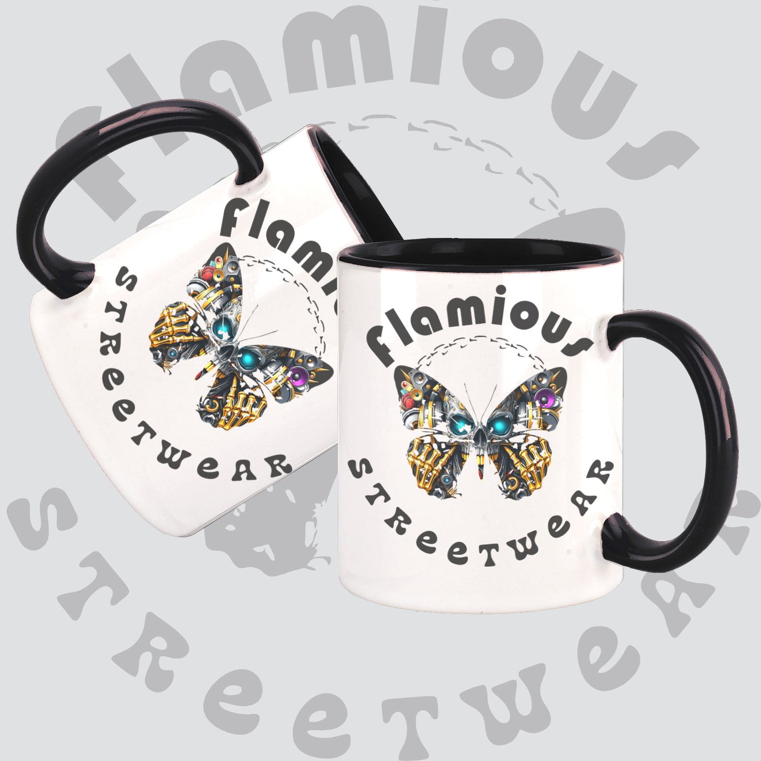 Flamious Tasse – Butterfly Tech Streetwear Design | 330ml