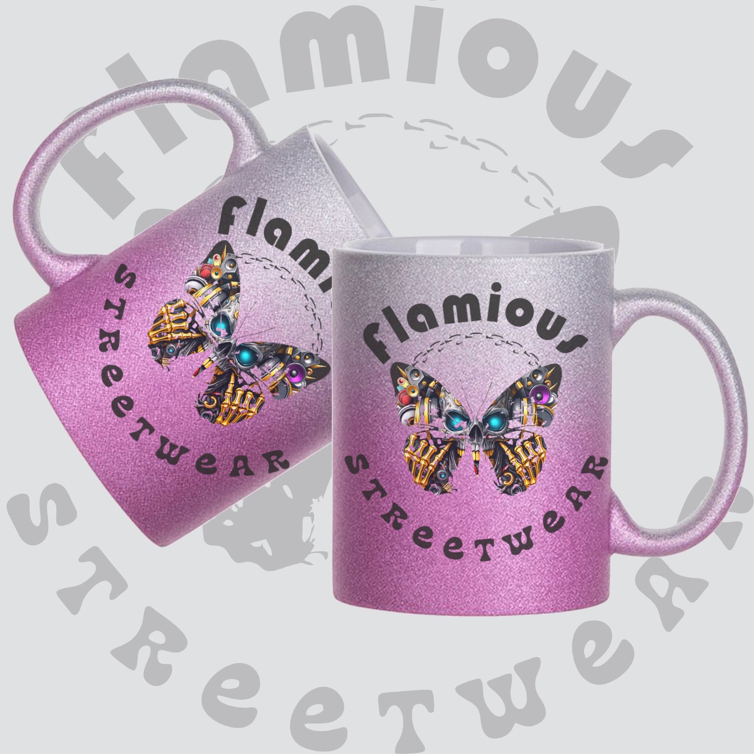 Flamious Tasse – Butterfly Tech Streetwear Design | 330ml