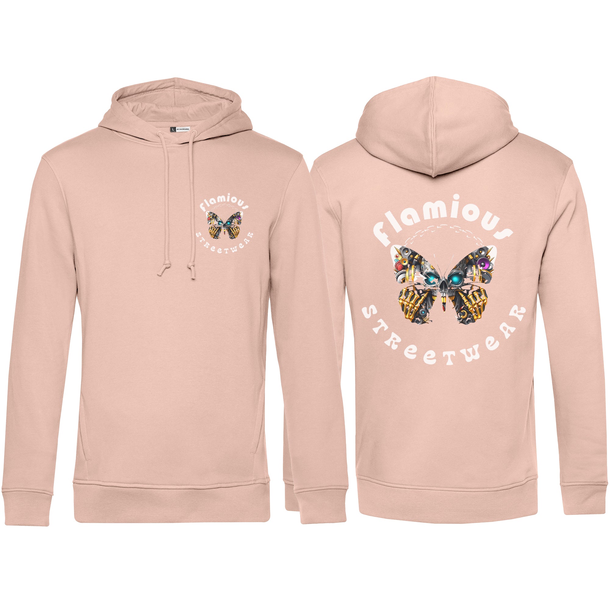 Flamious Hoodie – Butterfly Tech Streetwear | Premium Unisex Hoodie in vielen Farben